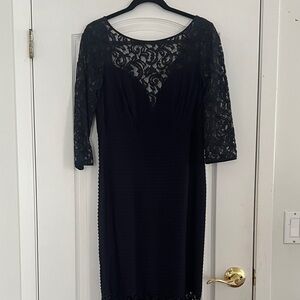 Tadashi Shoji Navy blue Lace-Detail Sheath Dress